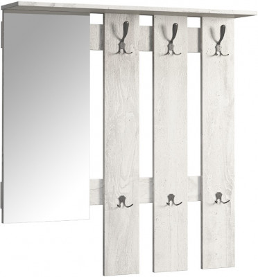 Вешалка с зеркалом "Марк" - Бетон пайн светлый