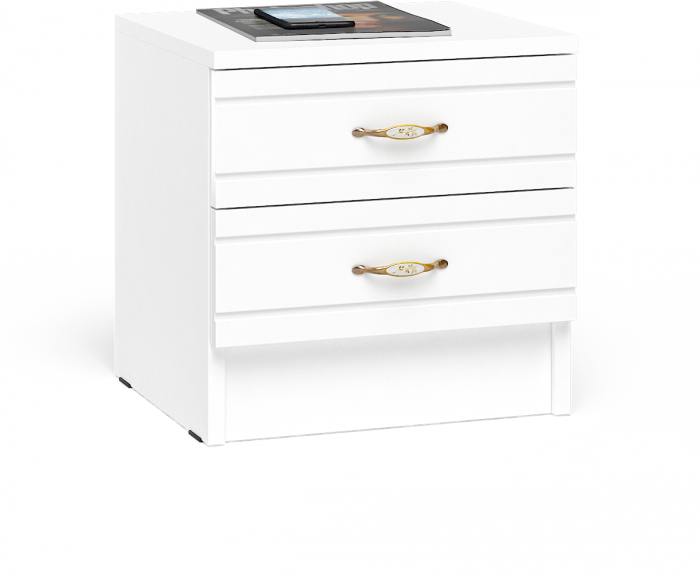 Елена Тумба прикроватная, цвет корпус белый/фасад мдф белый глянец, ШхГхВ 40х36,4х40 см. (для спален Елена, Ручеёк и Весна)