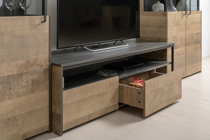 Трувор Гостиная 029, цвет дуб гранж песочный/интра, ШхГхВ 329,4х45,4х210 см., универсальная сборка