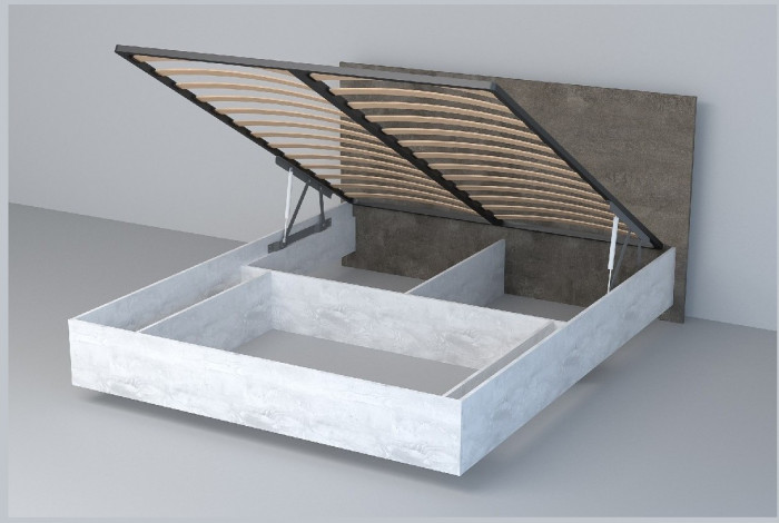 Кровать 1,6 арт.031 (ЛДСП) ПМ (Дуб Крафт Золотой/Белый Глянец)