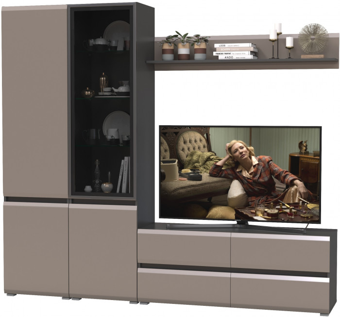 Сидней Комплектация № 050, корпус: антрацит/фасады: МДФ веллюто капучино