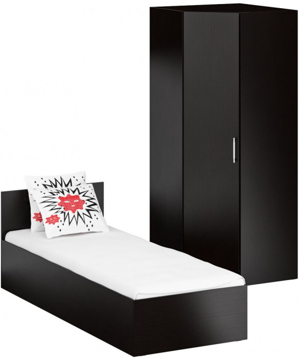 Кровать 0800 + угловой шкаф Стандарт, венге