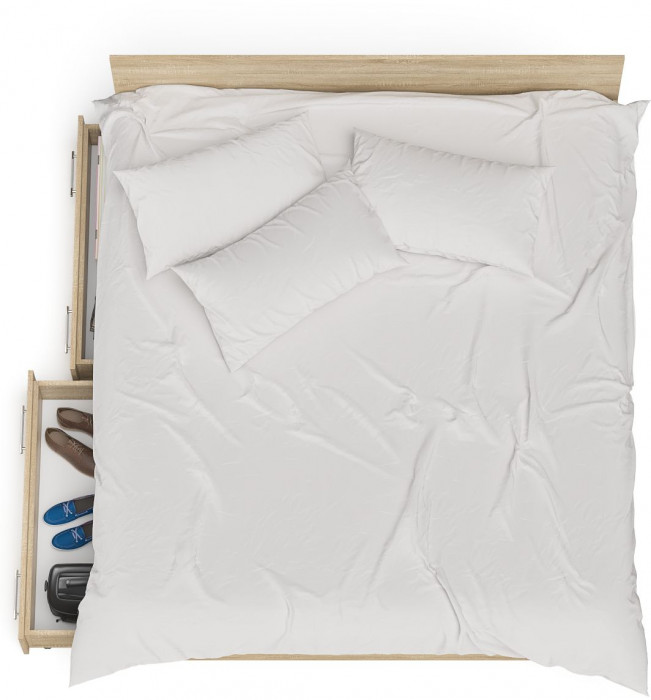 Мори Кровать с ящиками 1800, дуб сонома