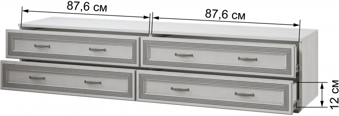 Модульная гостиная Ливорно, набор 1, Ясень анкор светлый/Патина серебро