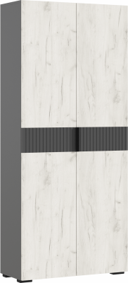 Роджинамиф Шкаф двухстворчатый (800), Крафт белый/Графит