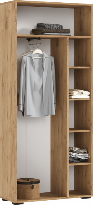 Роджинамиф Шкаф двухстворчатый (800), Крафт белый/Графит