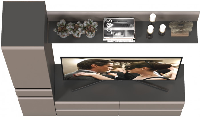 Сидней Комплектация № 051, корпус: антрацит/фасады: МДФ веллюто капучино