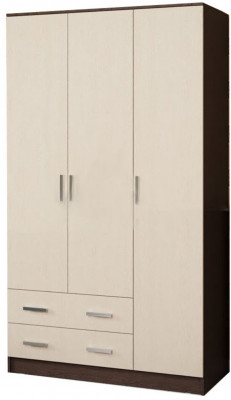 Шкаф распашной 3 двери (Венге / дуб беленый)