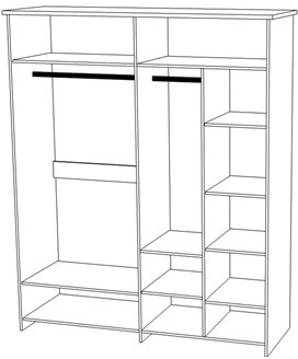 Шкаф четырехдверный "Скандинавия" - Антрацит/Дуб наварра