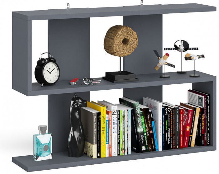 Мори Полка 900, цвет графит, ШхГхВ 90х21х64,8 см., универсальная сборка