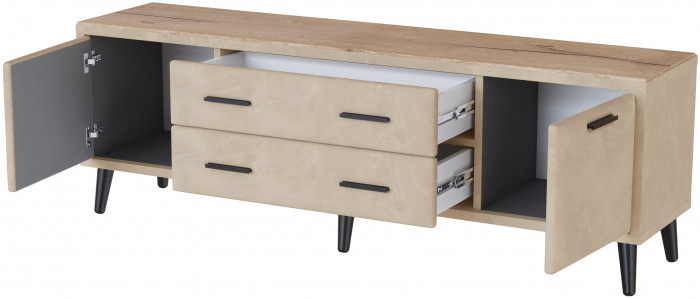Тумба ТВ интерьерная 1,6 Пай бежевый/мдф дуб канадский