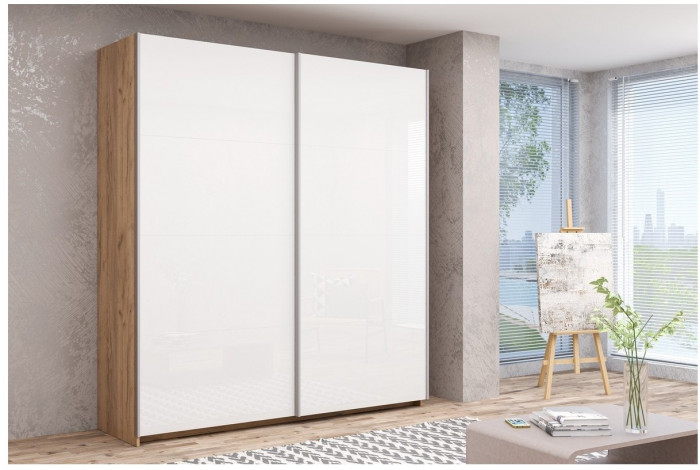 Шкаф-купе Иннэс-5 2000 Ф1/Ф1, Бодега/Белый глянец