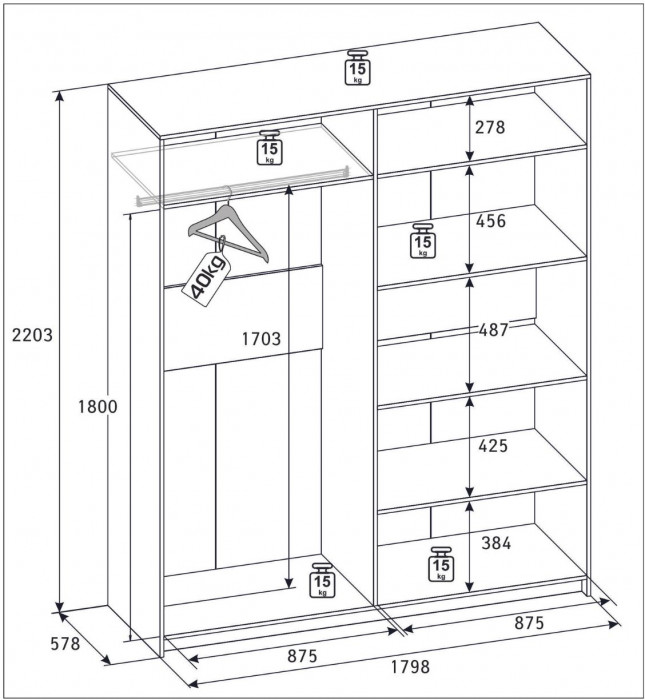 Шкаф 4-х дверный Кара 8