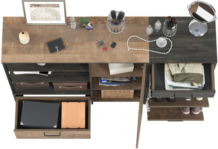 Трувор 13.241.06 Тумба для обуви + 13.307.01 Комод, дуб гранж песочный/интра