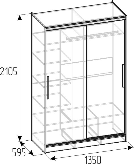 Шкаф-купе Стрике 1350 Ателиер светлый