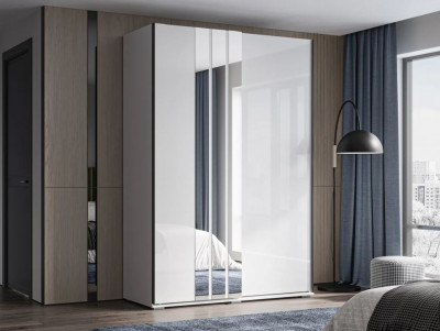 шкаф-купе Оскар-2 1,5м белый/глянец белый