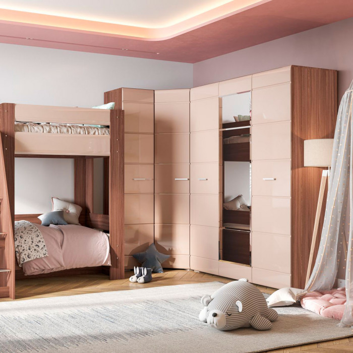 Симба шкаф 3-х створчатый (1500*2000*570) дуб белфорт/белый глянец