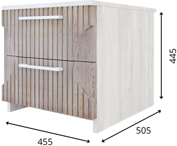 Тумба прикроватная "Монтале" - Бетон пайн светлый/Астана роузвуд