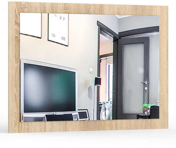 Камелия Зеркало, цвет дуб сонома, ШхГхВ 80х2х60 см., можно вешать за подвесы горизонтально или вертикально