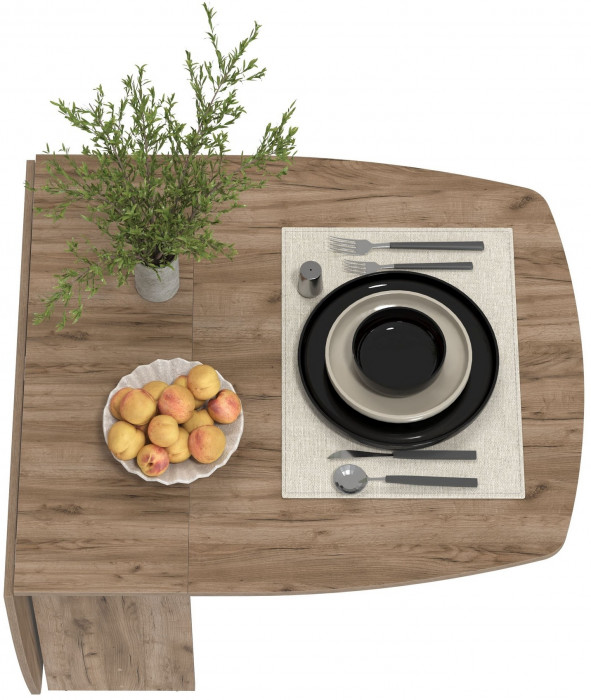 Стол-книжка раскладной 1-65М1дкт, цвет дуб крафт табачный, ШхГхВ 170х90х74 см., 30х90х74 см. сложенный