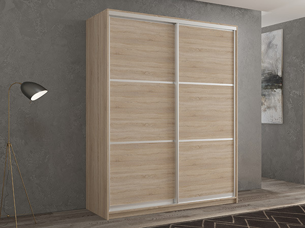 Шкаф-купе Кааппи 4 Сонома Светлый 160х45х230 см