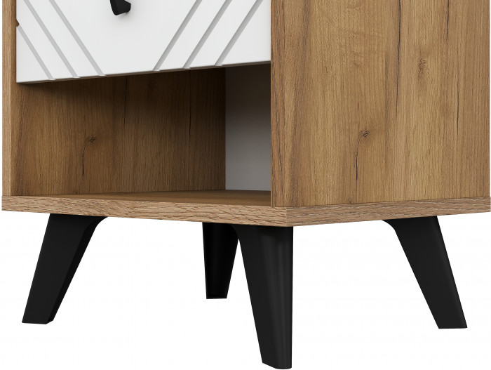 Тумба прикроватная Байкал, Дуб золотой, Белый матовый