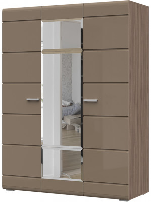 Симба шкаф 3-х створчатый (1500*2000*570) ясень шимо темный/кофе с молоком
