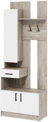 Вешалка Вега ВШ-1, Дуб крафт серый, Белый