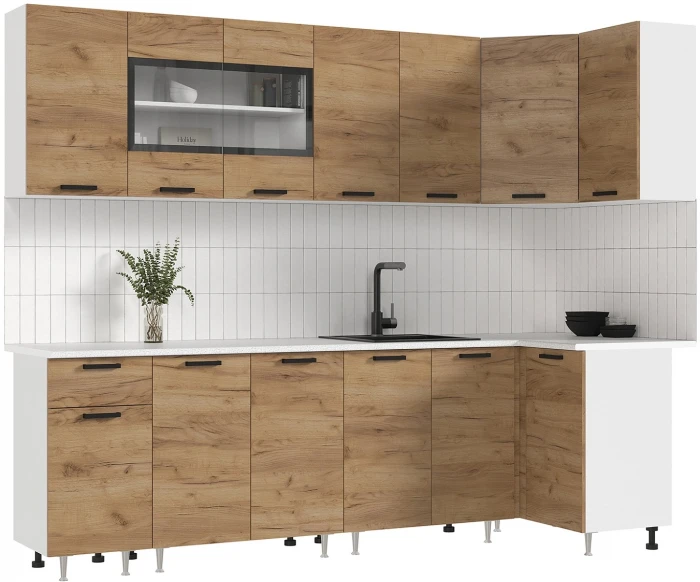 ЛДСП Кухня Рио NEW 2,6х1,0м дуб крафт (антарес)