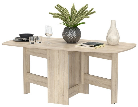 Стол-книжка раскладной 1-65М1дубсон, цвет дуб сонома, ШхГхВ 170х90х74 см., 30х90х74 см. сложенный