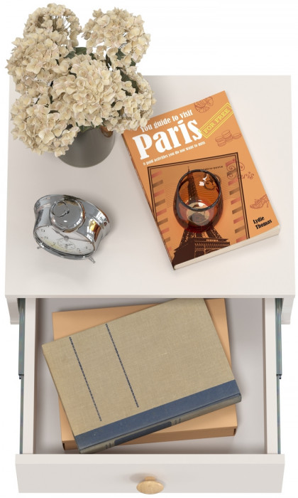 Афина Спальня 4-09901М1к.с. Тумба прикроватная, цвет кашемир серый, ШхГхВ 45х37х45 см., цвет ножек: тик