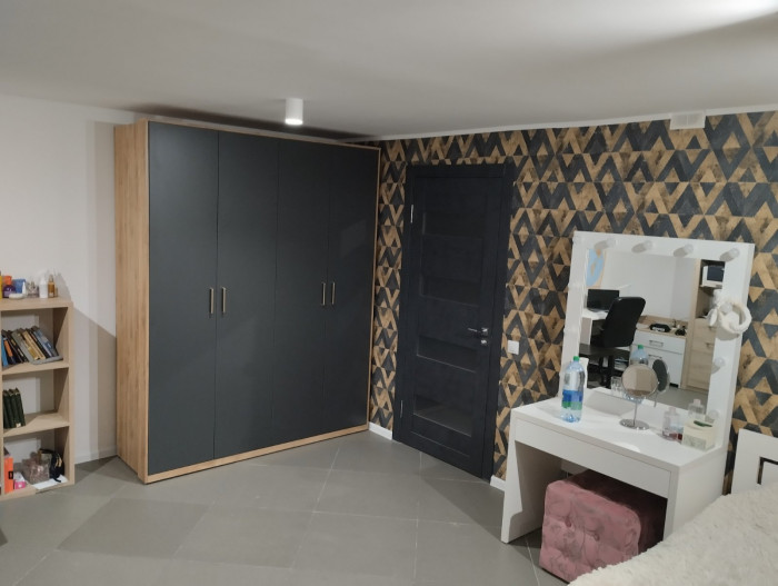 Шкаф для одежды 4-х дверный "Мишель" - Дуб наварра/Антрацит