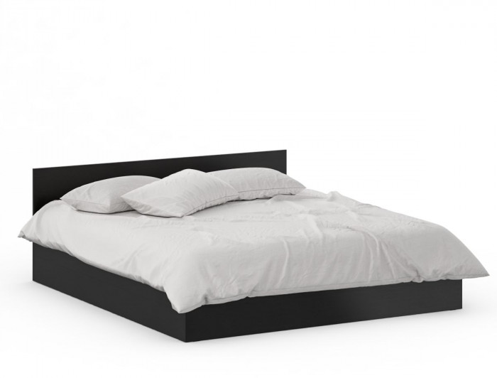 Кровать 1800 + Пенал Стандарт, цвет венге, ШхГхВ 183,5х203,5х70 + 45х52х200 см., сп.м. 1800х2000 мм., без матраса, основание есть