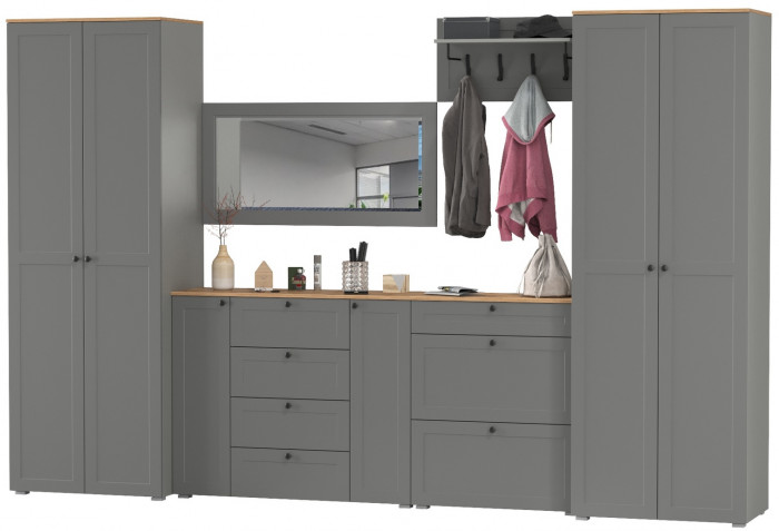 Остин Прихожая 60, серый графит/дуб крафт золотой