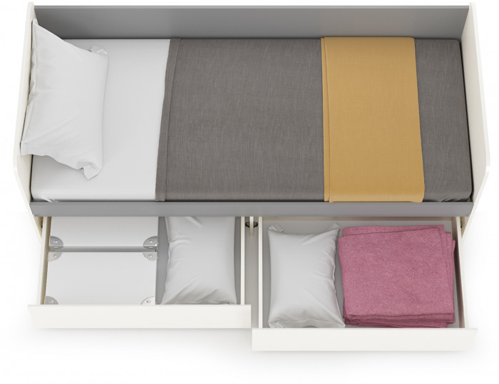 Торонто 11.39 Кровать, белый шагрень/стальной серый