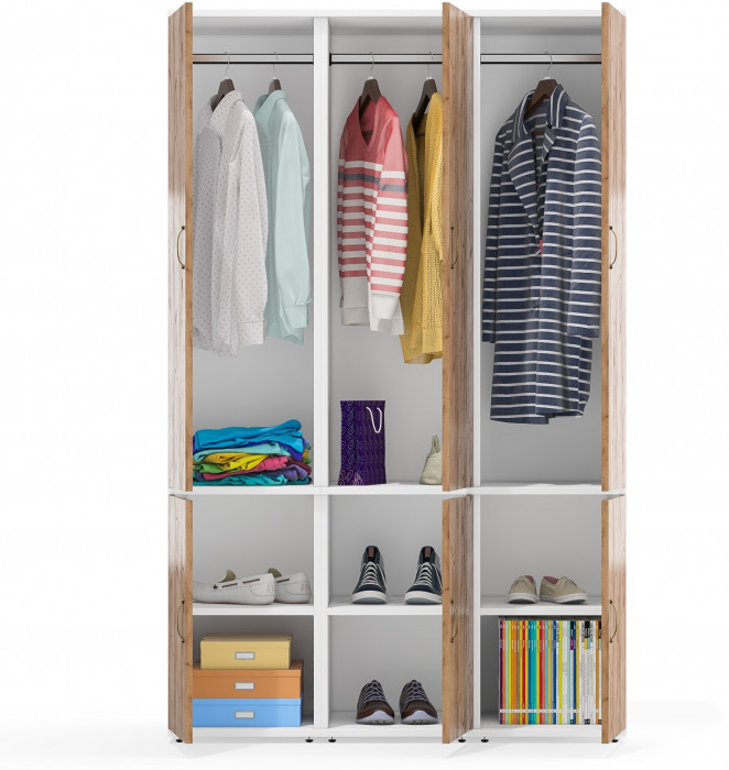 Лидер-8 Пенал МД 23Б 3 шт., белый шагрень/крафт золото