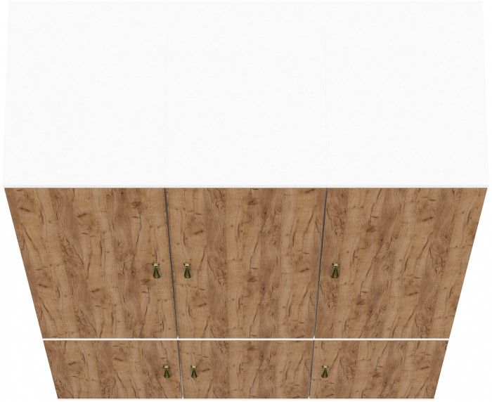 Лидер-8 Пенал МД 23Б 3 шт., белый шагрень/крафт золото