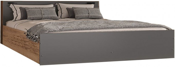 Бася Кровать 160, дуб крафт/графит