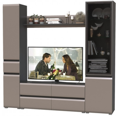 Сидней Комплектация № 054, корпус: антрацит/фасады: МДФ веллюто капучино