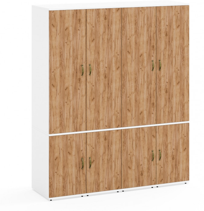 Лидер-8 Пенал МД 23Б 4 шт., белый шагрень/крафт золото