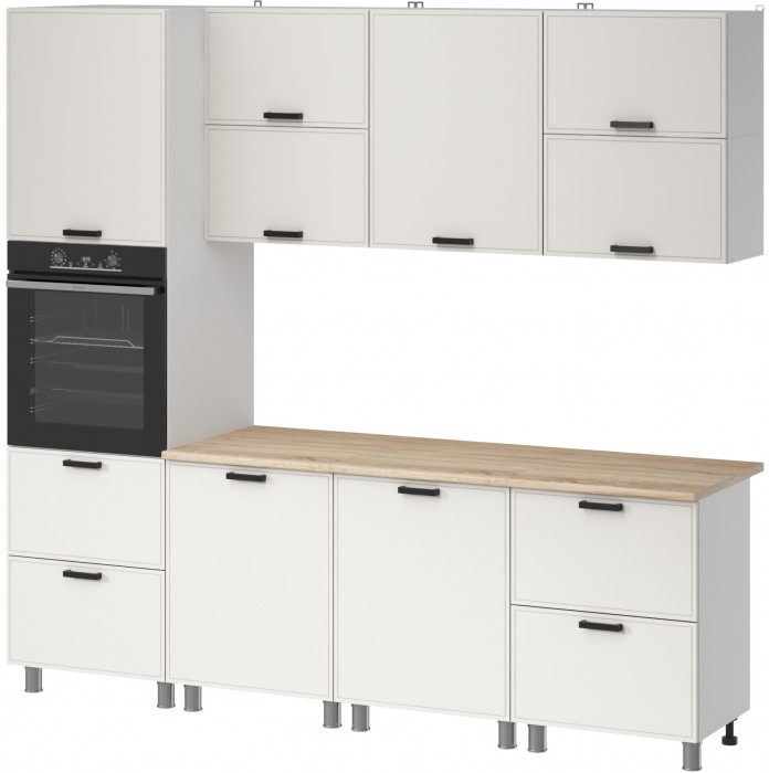 МК Аленушка 2,4м Магнолия Молочный,скоба черный,сонома