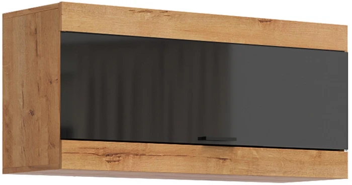 Прага Модульная Гостиная, вариант №4, вотан/Черный глянец