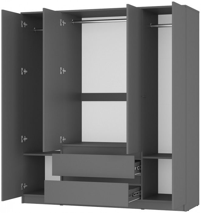 Шкаф для одежды и белья Симпл ШК-13, графит