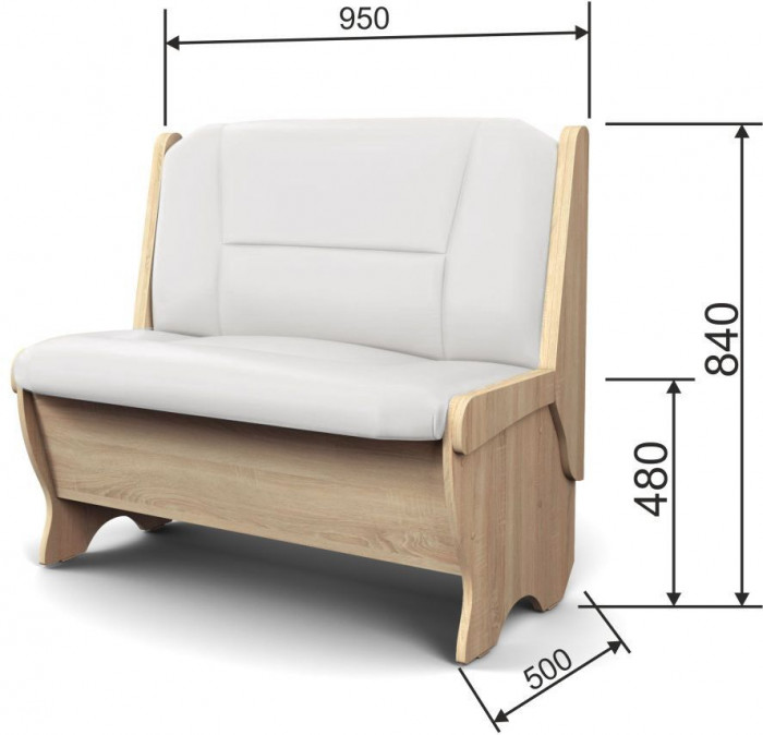 Скамья Лотос 950 дуб сонома/милк