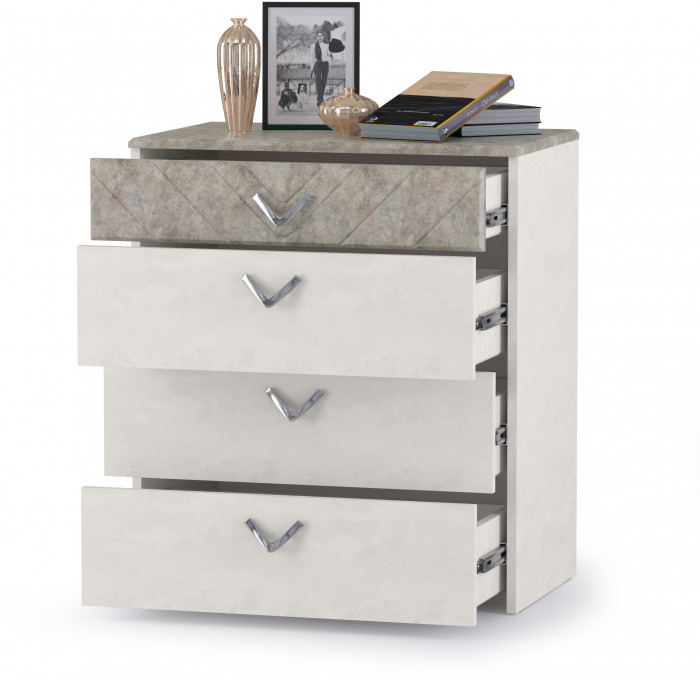 Амели Комод 13.106, цвет шёлковый камень/бетон чикаго беж, ШхГхВ 65х41,3х75 см.