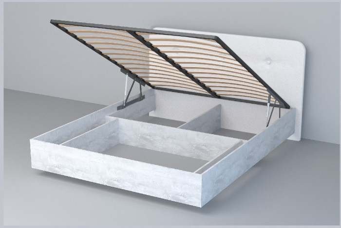 Кровать 1,6 арт.031 (Пуговицы) ПМ (Дуб Крафт Золотой/К/з Белый Глянец)