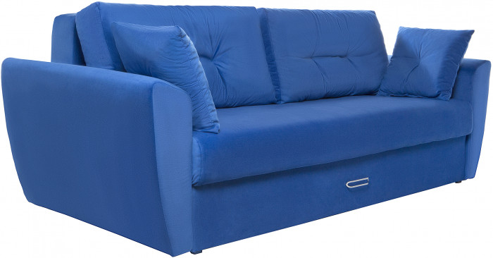 Диван-кровать Амстердам Люкс, 160х195, еврокнижка, пружинный блок, велюр, синий