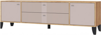 Тумба ТВ Парус-10 дуб крафт золотой/карбон латте