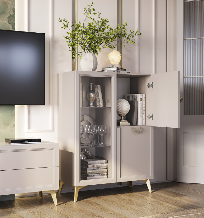 Шкаф-витрина "Эстетика" ШК-23 Кашемир