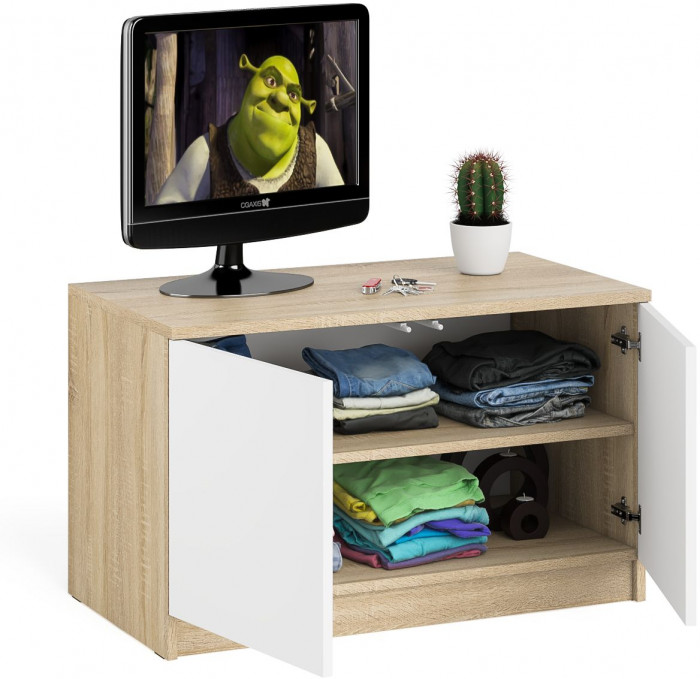 Мори Тумба/антресоль МА900.1, цвет дуб сонома/белый, ШхГхВ 90,4х50,4х54,6 см., подходит для шкафа МШ900.1